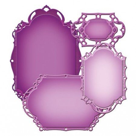 Spellbinders und Rayher Soco - e embossing estêncil, Nestabilities decorativa Etiquetas Vinte e Oito