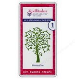 Spellbinders und Rayher Punching - et emboss.templ, modèle métallique lunatique Arbre
