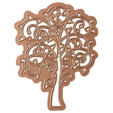 Spellbinders und Rayher Punching - et emboss.templ, modèle métallique lunatique Arbre