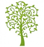 Spellbinders und Rayher Punching - et emboss.templ, modèle métallique lunatique Arbre