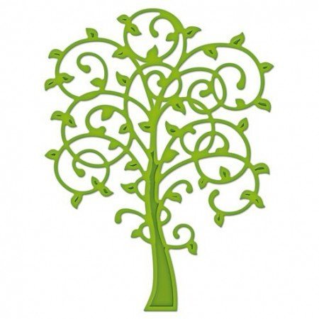 Spellbinders und Rayher Punching - et emboss.templ, modèle métallique lunatique Arbre