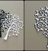Spellbinders und Rayher Punching - et emboss.templ, modèle métallique lunatique Arbre