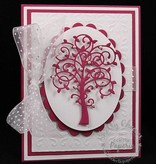 Spellbinders und Rayher Punching - et emboss.templ, modèle métallique lunatique Arbre