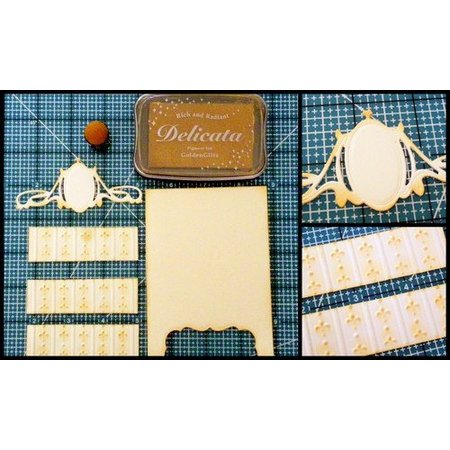 Spellbinders und Rayher Soco - e embossing stencil, Espelho de metal stencil