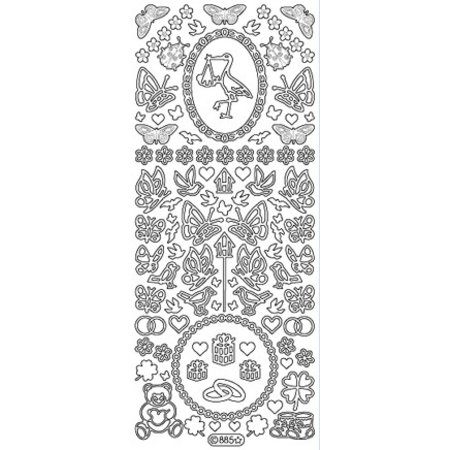 Sticker Ziersticker: Baby og bryllup dekorationer