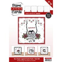 Set of 12 white ornamental cards + Bilderbogen