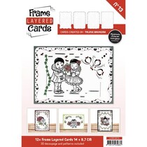 12 White Frame Layered Cards A6 + 3D Plates
