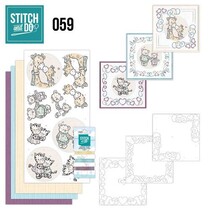 à brodent ensemble de cartes « Je t'aime »