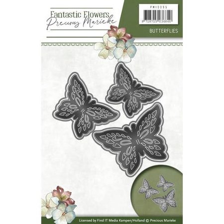 Precious Marieke Stamping- and pre-template: 3 butterflies