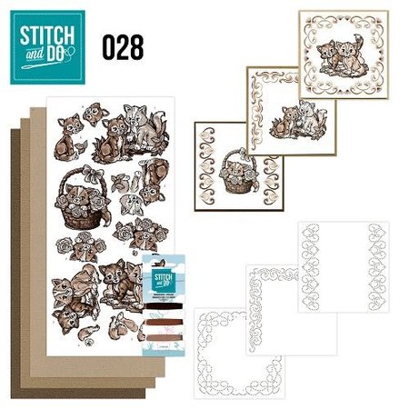 BASTELSETS / CRAFT KITS: à brodent ensemble carte « Cats »