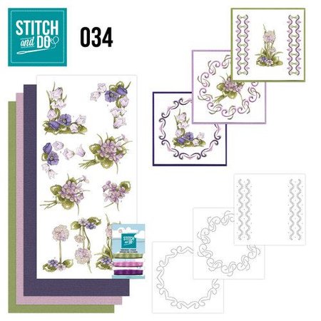 BASTELSETS / CRAFT KITS: à broder Set Carte « Fleur »