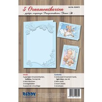tarjetas conjunto de ornamento, A6, de color azul claro