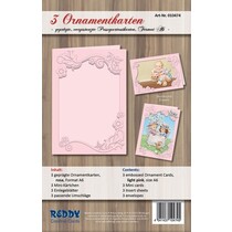 carte ornamento set, A6, rosa