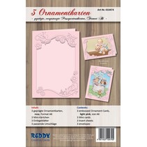 Ornamentkarten Set, Format A6, rosa