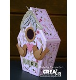 Crealies und CraftEmotions Stamping templates: 3D bird house