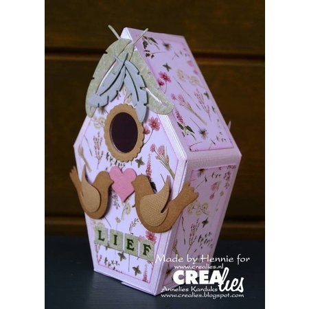 Crealies und CraftEmotions Stamping templates: 3D bird house