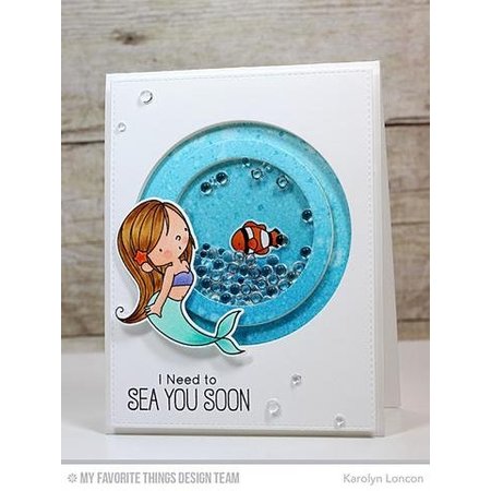 Die-namics Stamping template: mermaids, plants, shells, fish and turtle