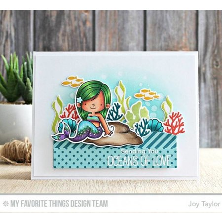Die-namics Stamping template: mermaids, plants, shells, fish and turtle