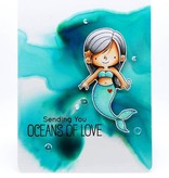 Die-namics Stamping template: mermaids, plants, shells, fish and turtle