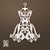 CREATIVE EXPRESSIONS und COUTURE CREATIONS template perfuração: vestido de filigrana