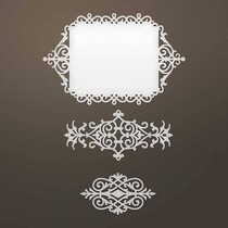 Ponsen sjabloon: Ingewikkeld Decoratief frame en ornamenten