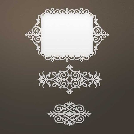 CREATIVE EXPRESSIONS und COUTURE CREATIONS Ponsen sjabloon: Ingewikkeld Decoratief frame en ornamenten