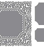 CREATIVE EXPRESSIONS und COUTURE CREATIONS Ponsen sjabloon: Ingewikkeld Decoratief frame, vierkant