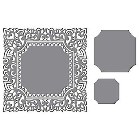 CREATIVE EXPRESSIONS und COUTURE CREATIONS Modello di punzonatura: intricato cornice decorativa, quadrato