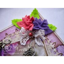 Stamping template: 4 flowers with 6 petals