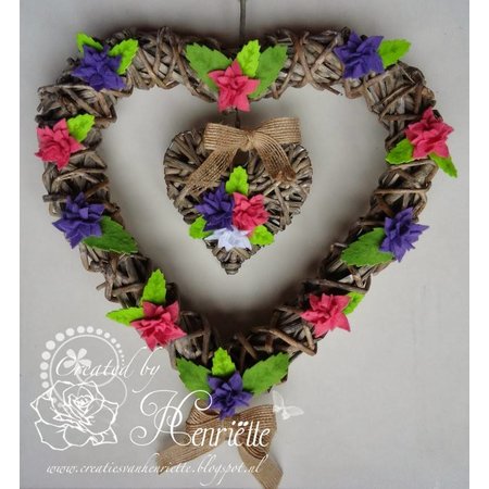 Joy!Crafts Ponsen sjabloon: 4 bloemen met zes bloemblaadjes