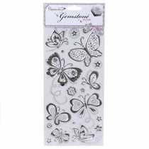 Gemstone Stickers, Butterflies - Silver