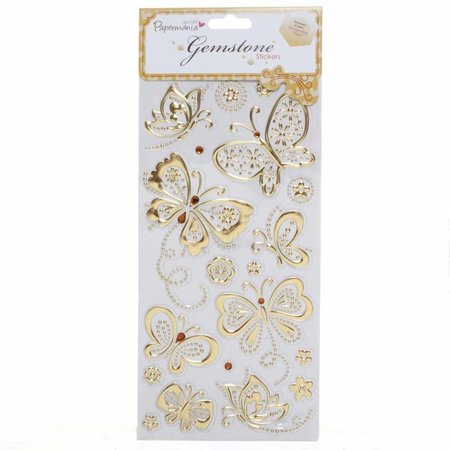 Sticker Gemstone Stickers, Butterflies - gold