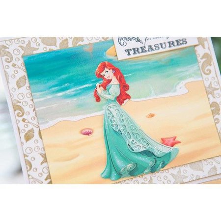 DISNEY Stanzschablonen SET: Disney + Stempel Demure Ariel Gesicht