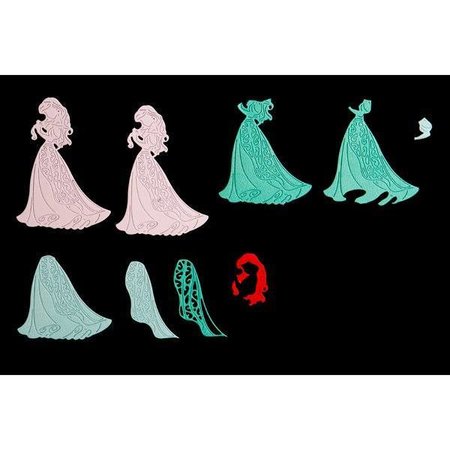 DISNEY Skæring dør SET: Disney + stempel Demure Ariel ansigt