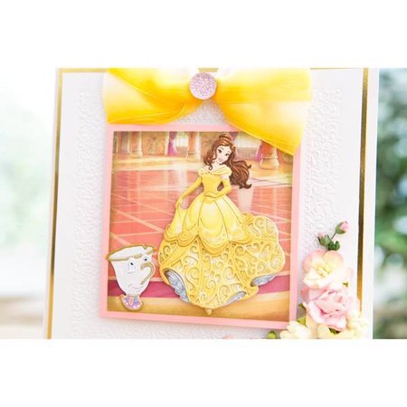 DISNEY Stansmessen SET: Disney + stempel Princess Belle Waltzing gezicht