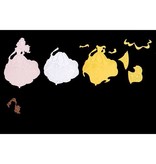 DISNEY Stansmessen SET: Disney + stempel Princess Belle Waltzing gezicht