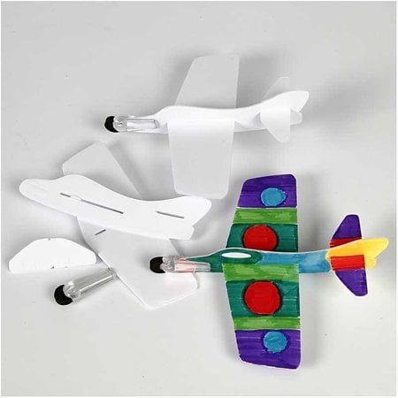 Kinder Bastelsets / Kids Craft Kits 3 Flugzeuge zum Montieren und bemalen!