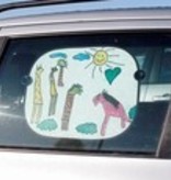 Kinder Bastelsets / Kids Craft Kits 2 Sonnenblende für das Auto - mit Stoffmalstift leicht zu bemalen, zu dekorieren