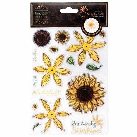 Docrafts / Papermania / Urban Clear stamps, sunflower design in 3D