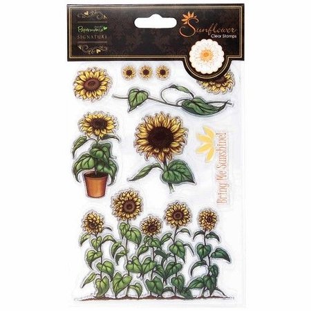 Docrafts / Papermania / Urban Clear stamps, sunflower