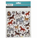 Sticker Fancy Glitter Sticker, blad 15x16, 5 cm, paarden, 1 vel