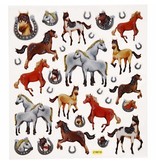 Sticker Jobb Glitter klistremerke, ark 15x16, 5 cm, hester, 1 ark
