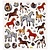Sticker Fantaisie autocollants scintillants, feuille 15x16, 5 cm, chevaux, 1 feuille