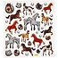 Sticker Fantaisie autocollants scintillants, feuille 15x16, 5 cm, chevaux, 1 feuille