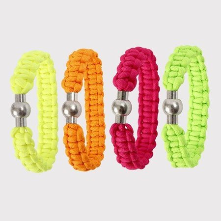 Craft Kit: set of materials for 1 Braided Bracelet made of thick, neon-colored macramé cord