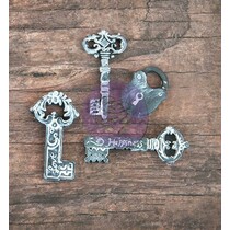 3 Resin Schlüssel und 1 Schloss