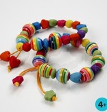 Set of 20 colorful beads with stripes