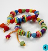 Set van 20 kleurrijke kralen met strepen