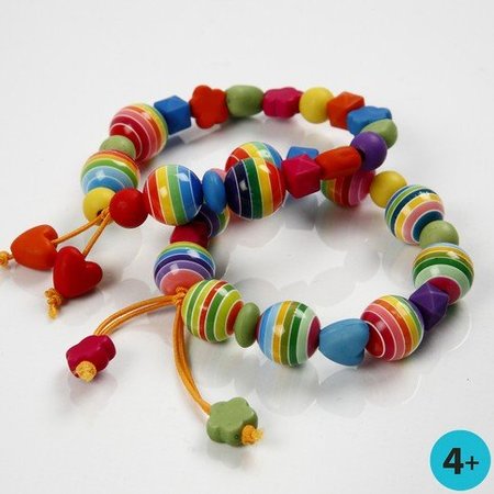 Sæt med 20 farverige perler med striber