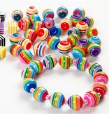 Set von 20 Farbenfrohe Perlen mit Streifenmuster